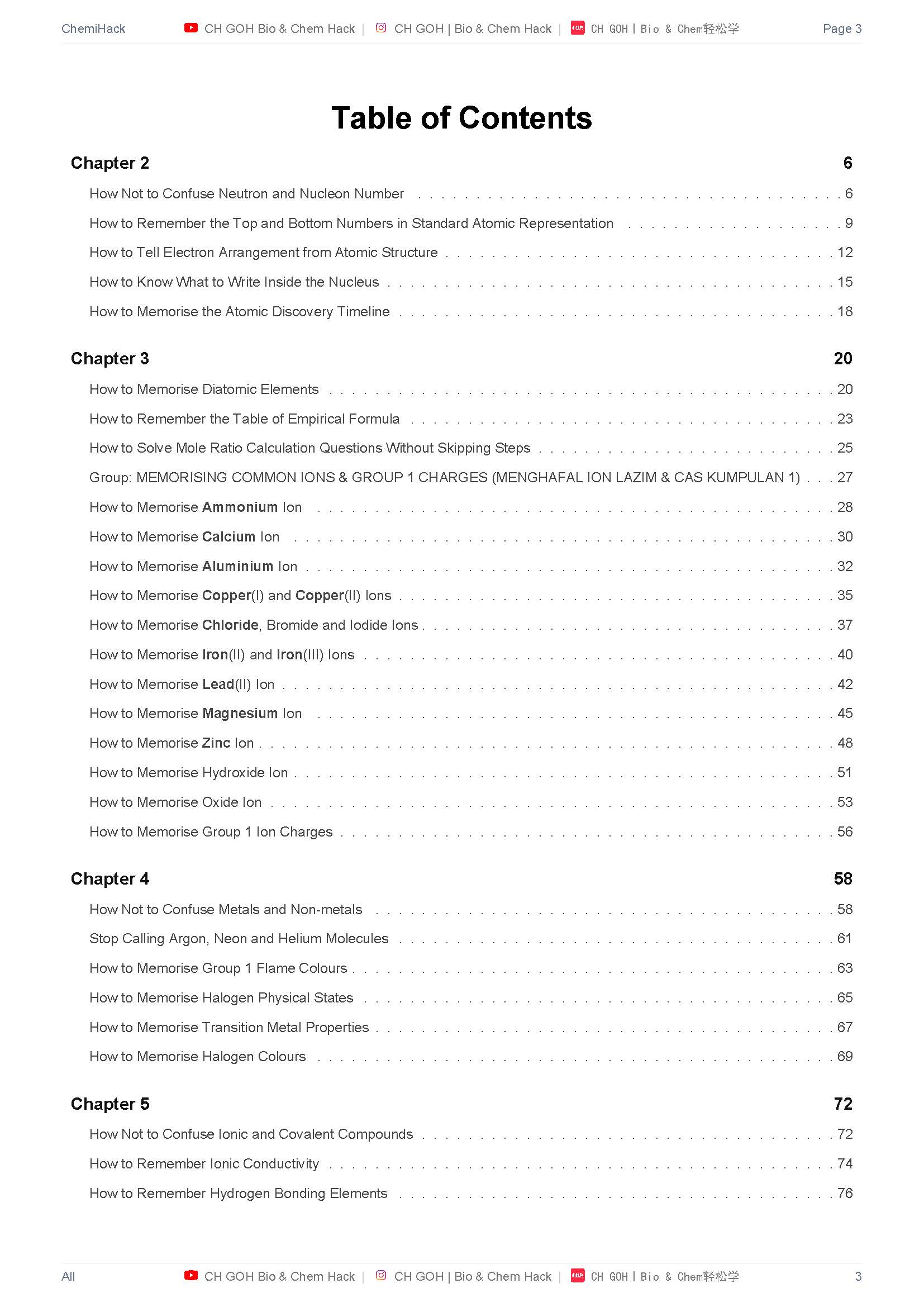 Table of Contents