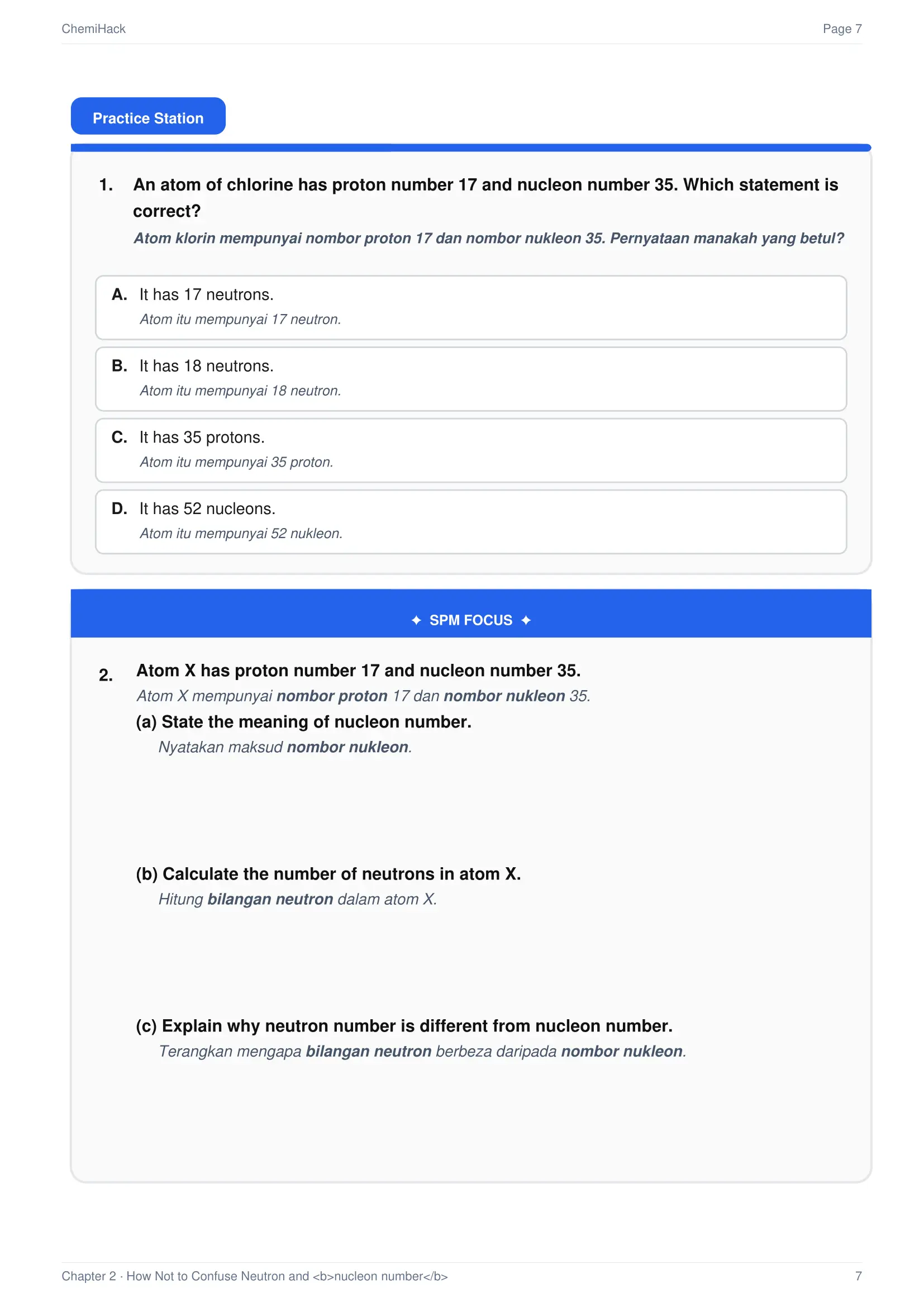 ChemiHack practice station page